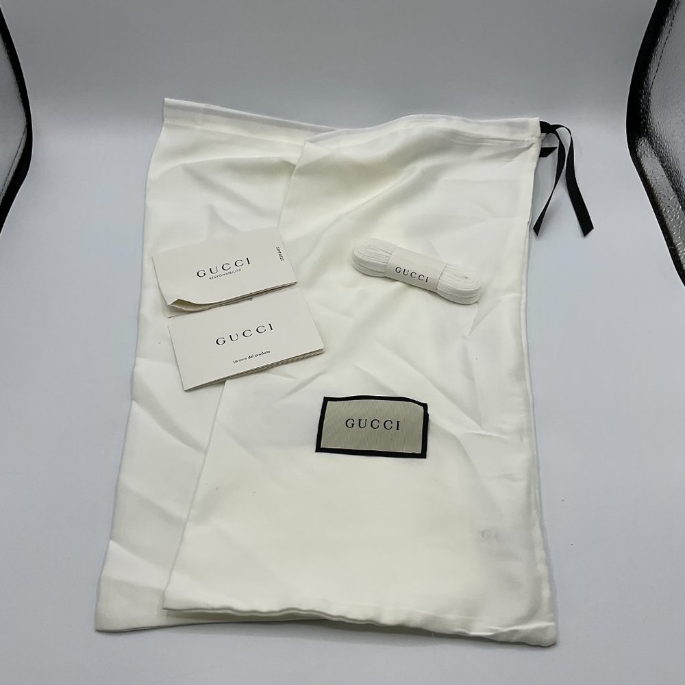 Gucci Ultrapace Leather & Mesh Sneakers White Blue Mens Size UK 10 US 10.5 - Picture 11 of 13